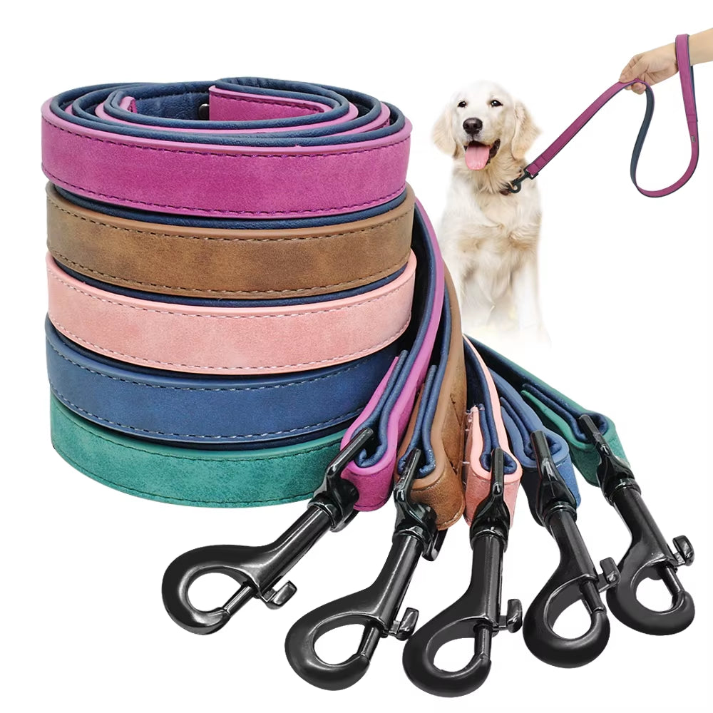 Leder-Hundeleine mit gepolstertem Griff – Ansicht 2